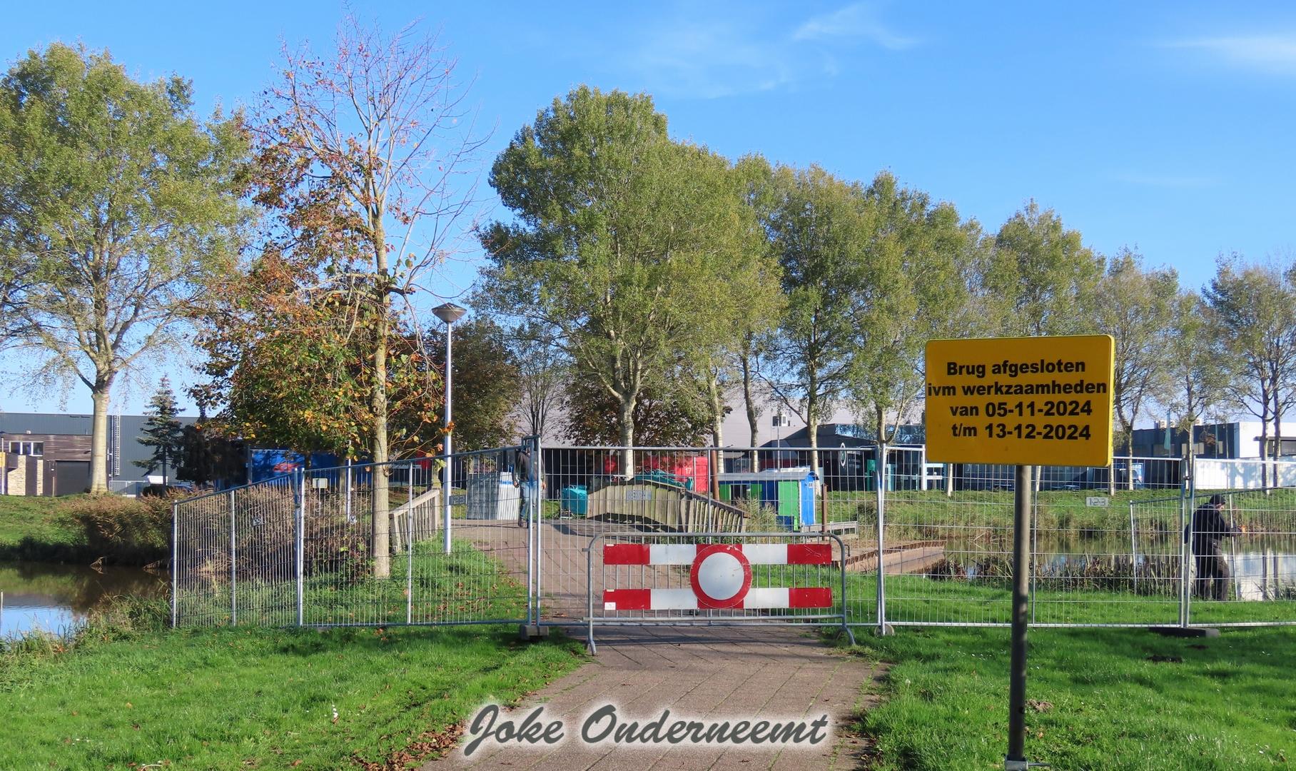 Brug over de Bergingsvijver afgesloten voor vijf weken.